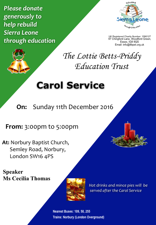 Carol Service Flyer 2016